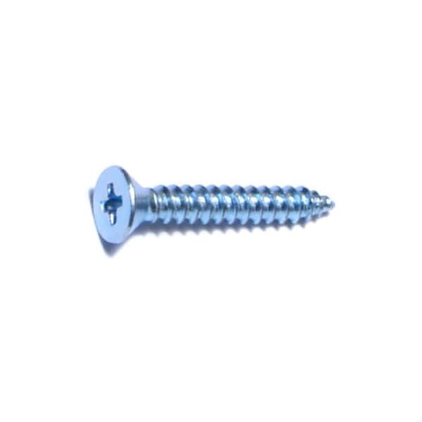 Midwest Fastener Sheet Metal Screw, #4 x 3/4 in, Zinc Plated Steel Flat Head Phillips Drive, 60 PK 63644 - main